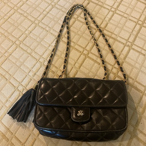 Jay Herbert Vintage Black Quilted with Gold and Leather Chain bag - Picture 3 of 9